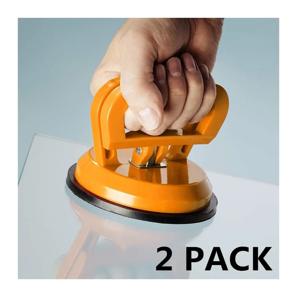 2-Pack 5 In High Power ABS Plastic Suction Cup Lifting Tool, 110 lbs Vertical & 130 lbs Horizontal Lifts Objects for Glass Work, Tiles, Mirrors, Smooth Surfaces (Automotive Car Body Repair Tool), Shock Resistant
