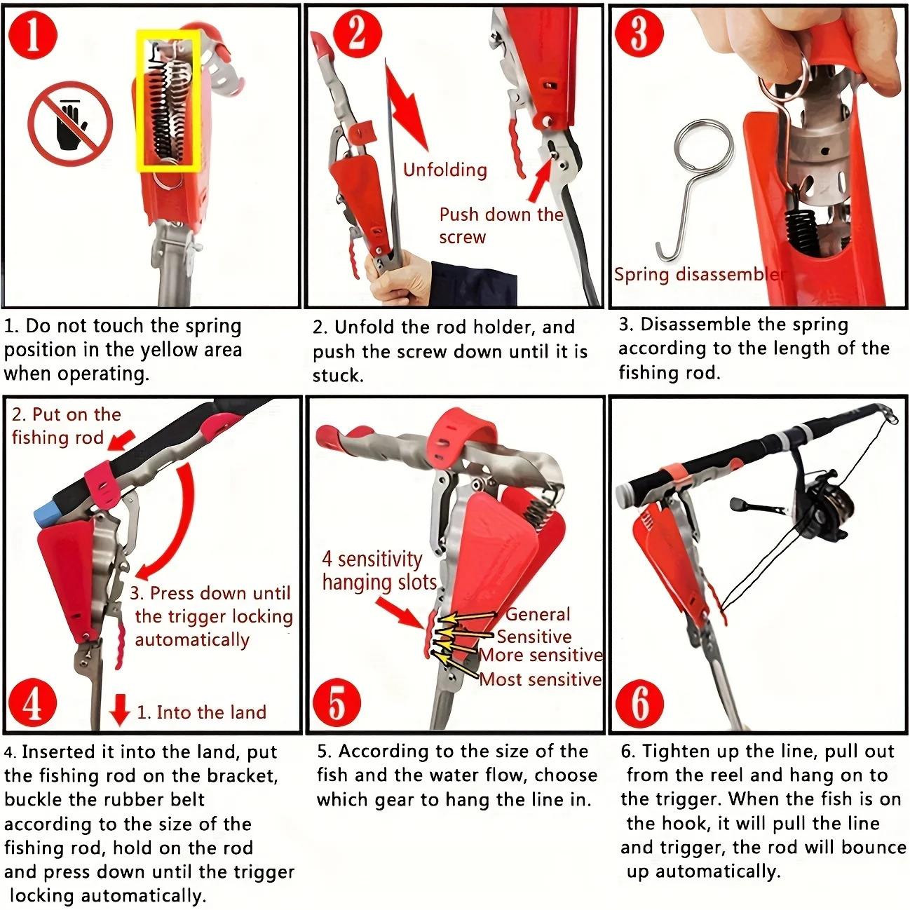 Fishing rod holder smart fish catcher fishing rod holder automatic spring flip hook ground support fishing rod holder