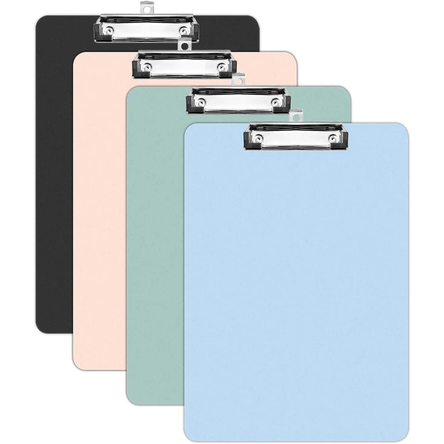 Clipboards 4 Pack Plastic Clipboards Letter Size, Durable Clipboard with Low Profile Metal Clip for Classroom Office Teachers Students