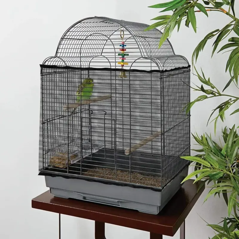 Bird Cage Cover – Breathable Mesh Anti-Splash Protector, Catches Feathers & Seeds, Fits Most Cages, Easy Clean Accessory for Parrots, Budgies, Lovebirds & More, Bird Cage Accessory