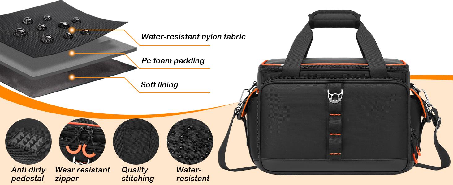 Travel Carrying Case for Jackery Explorer 160/240/300, Portable Power Station Case for Jackery Solar Generator & Accessories with Waterproof Bottom, Shoulder Strap & Pocket, Multi-Size