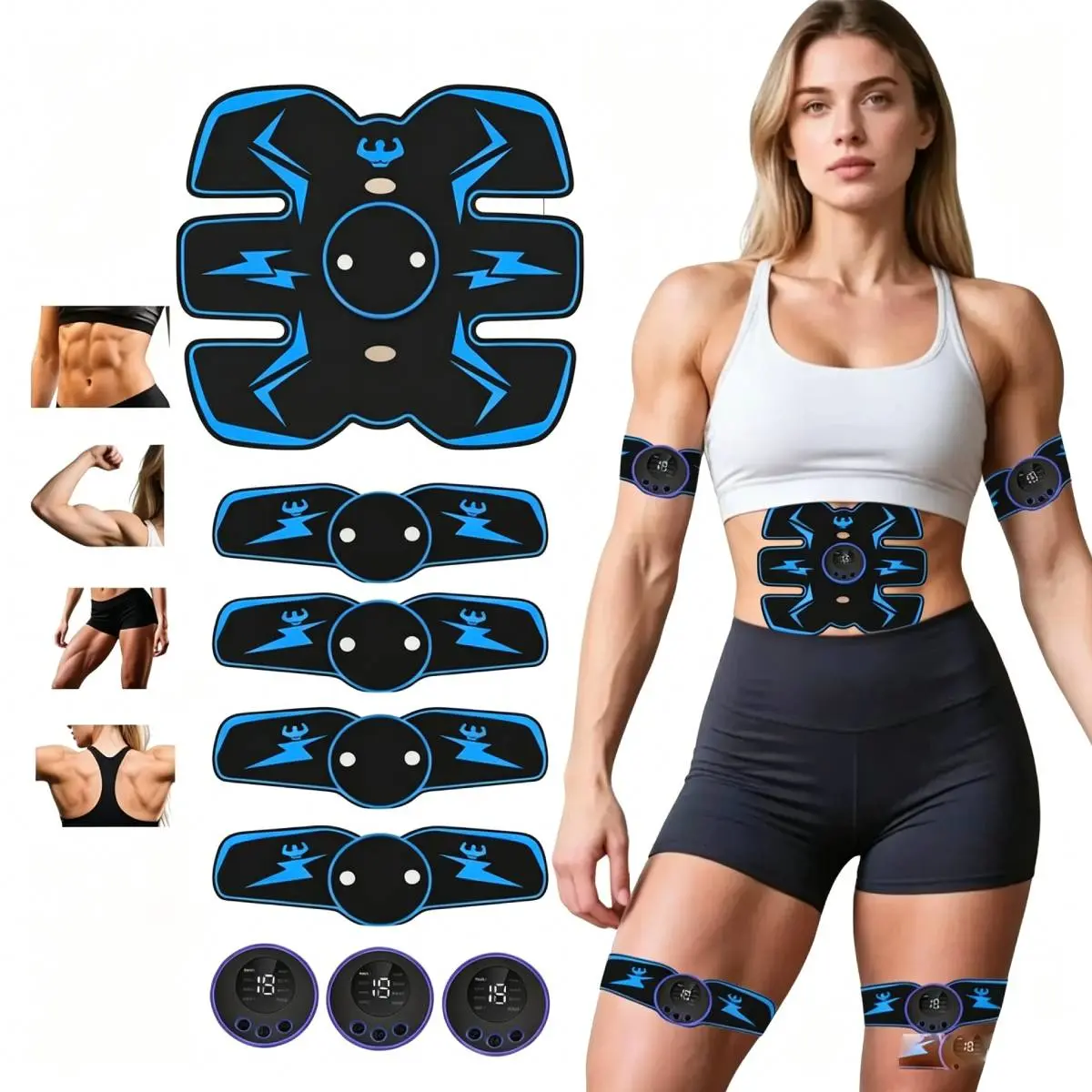 Abdominal Muscle Massager, Portable Core Trainer， ABS Stimulator Exercise Equipment, Abdominal Trainer USB Rechargeable Abdominal/Arm/Leg Equipment - Shape Anywhere Anytime, for Office Travel