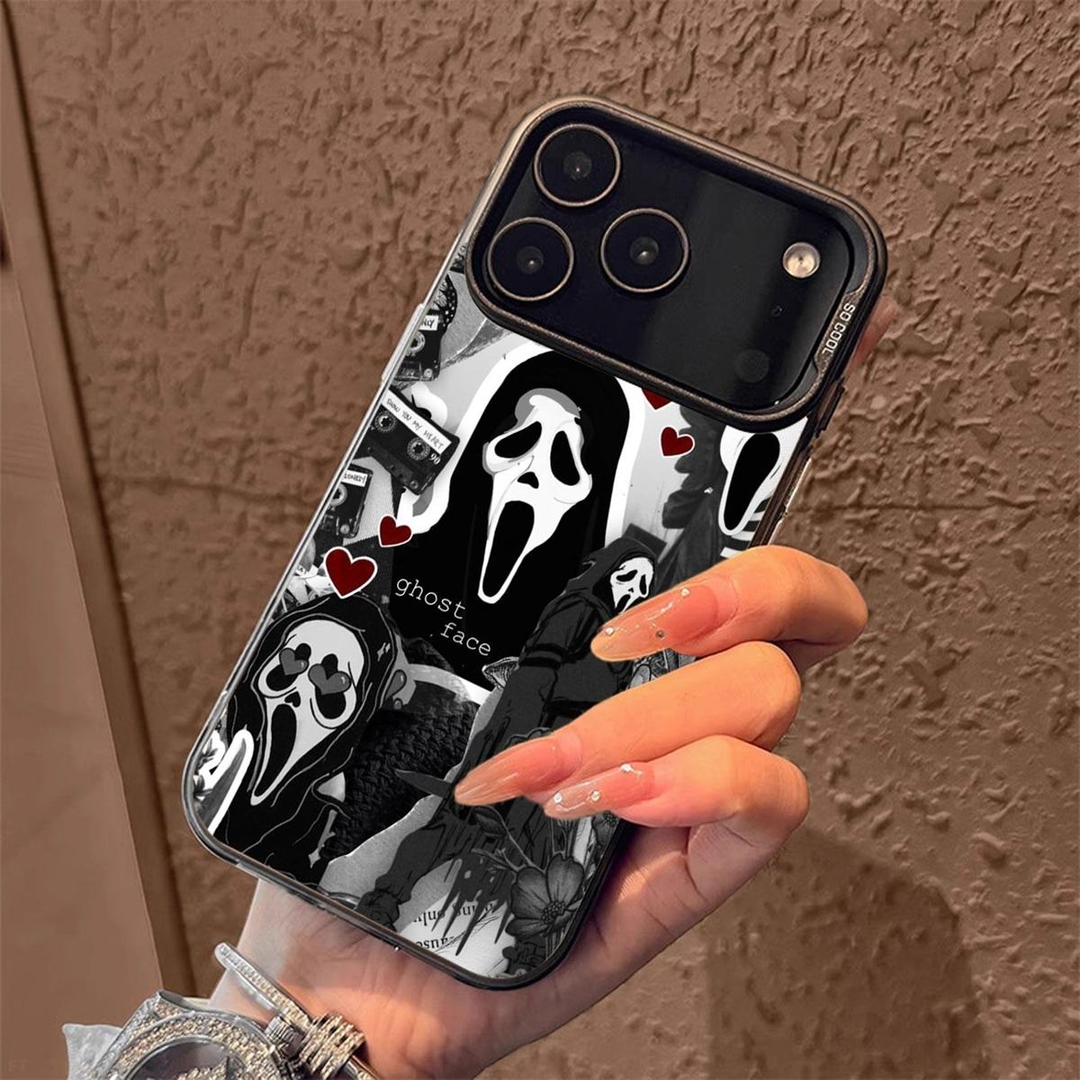 Terrifying Faceless Man ghost facePattern Case for iPhone 17 Pro Max 17 Air 16/15/14/13/12/11 Pro Max XR XS E Plus Retro High-end Shockproof Drop Screen Protection Cute Durable PC Smartphone Cover