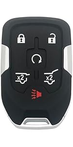 Replacement Key Fob Cover Case fit for Chevy Silverado Colorado GMC Sierra 1500 2500 3500 HD Canyon 2014 2015 2016 2017 2018 2019 2020 2021 Keyless Entry Remote Control Key Fob Shell