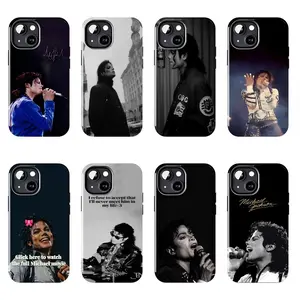 Michael Jackson Blue Jacket Live Singing Signature Phone Case Suitable for iPhone 17-11 Pro Max/Plus and  Samsung Galaxy S23-25