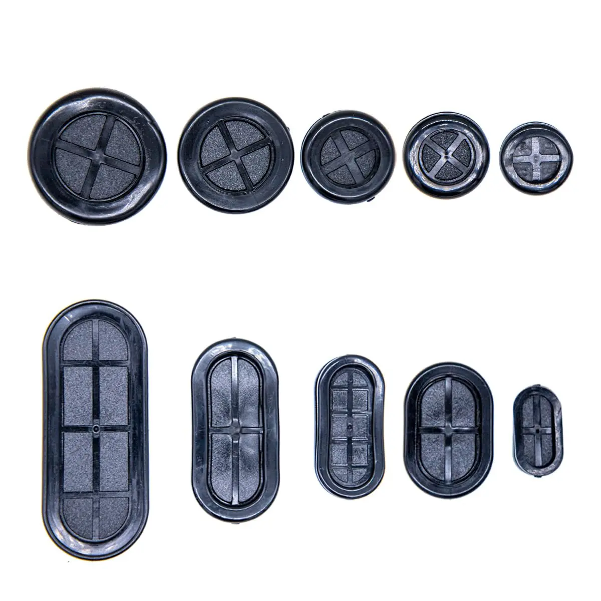 70 count Rubber Grommet Kit, 10 Size Oval and Round Double Sided Rubber Firewall Hole Plug for Wire Plug Plumbing Protection