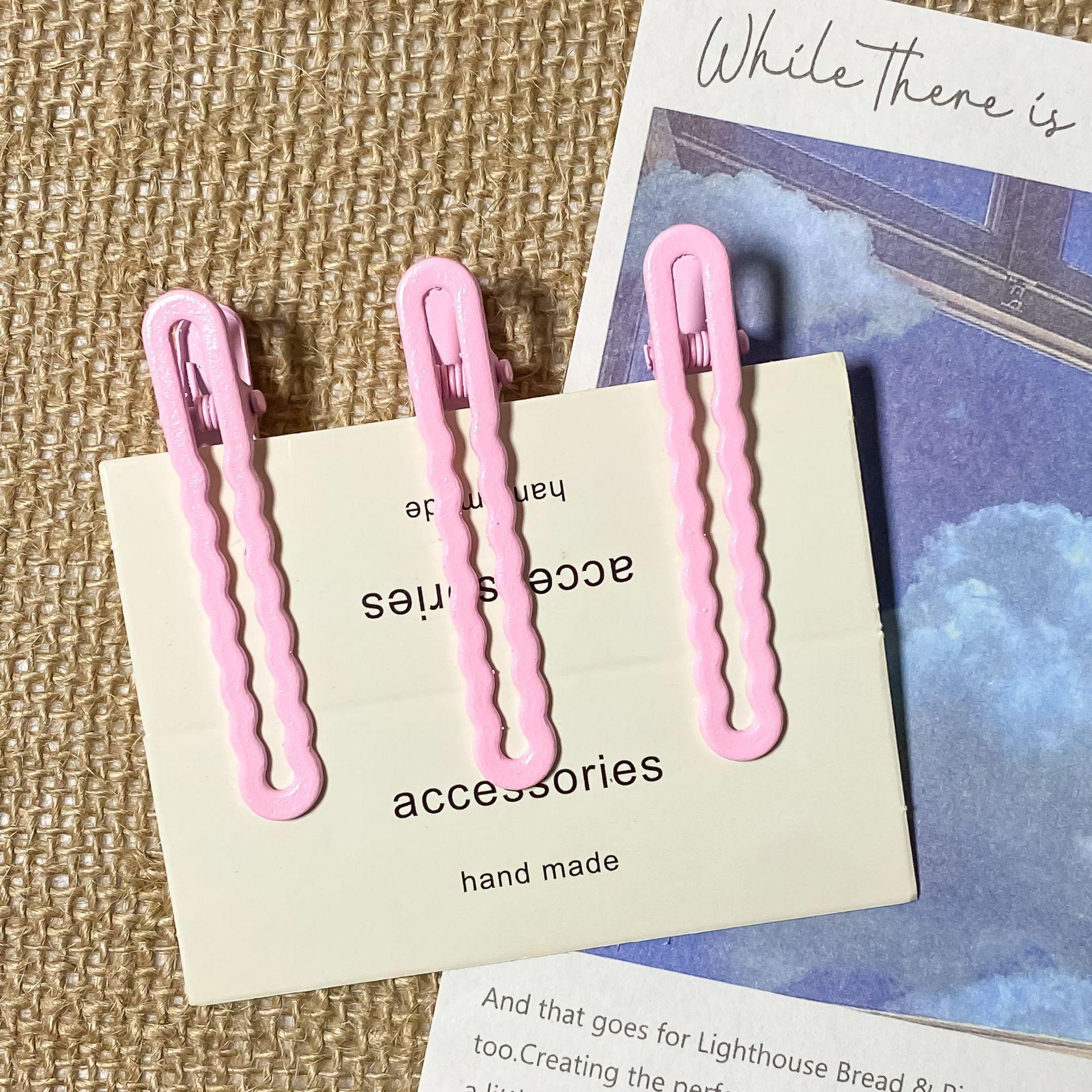 (Random Default Gift) 6cm Duckbill Clip Hairpin DIY Base Wave Clip Broken Hair Clip Bangs Clip Seamless One-word Clip Non-damaging Hair Accessories