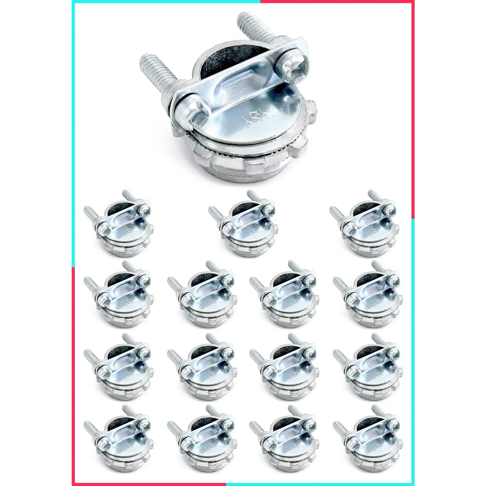 16 Pieces 1/2" Clamp Type Cable Connectors, Steel Connector for Metallic Conduit Protect Cables