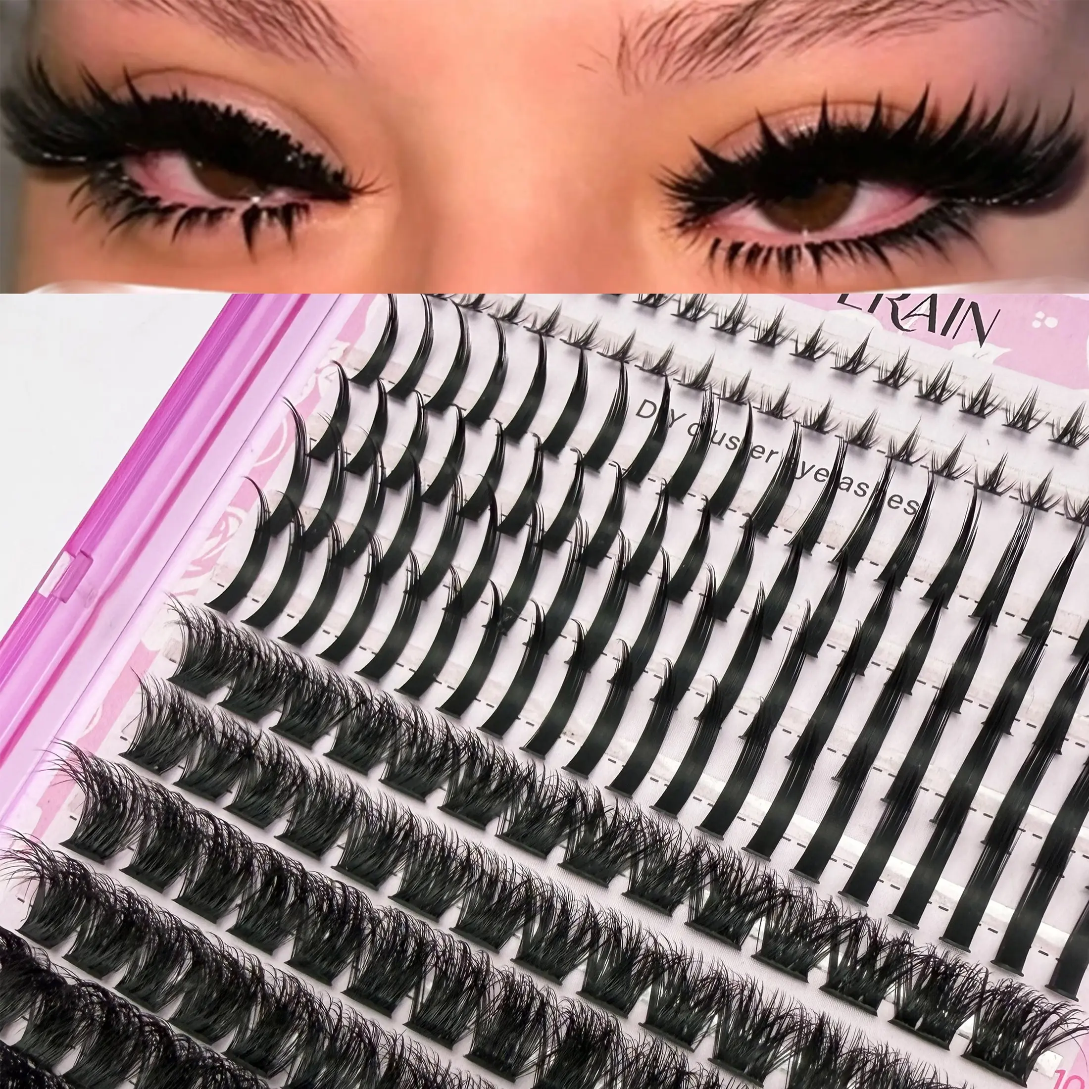 D Curl Dense False Lash Set, Natural Length, Fluffy Soft, 3D Natural Eye Makeup, Reusable, Lightweight, Perfect for Parties and Events
