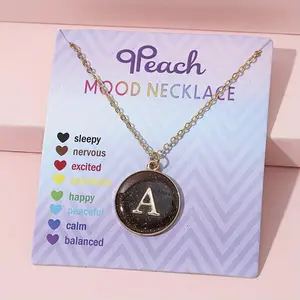 1pc of Temperature-Sensitive Color-Changing Letter Pendant Novelty Oil Drop Necklace (Color Changes with Temperature)