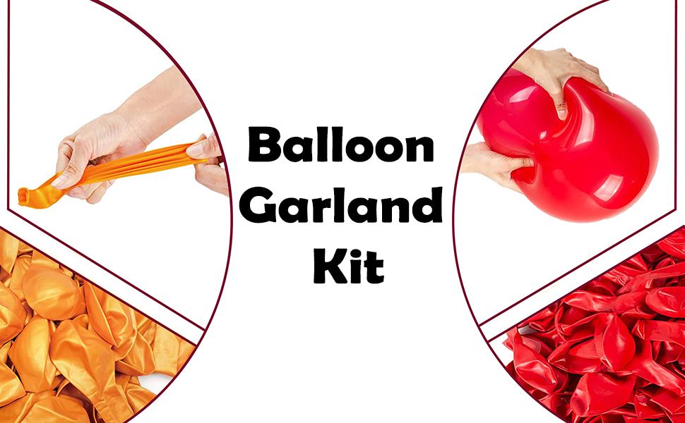 Balloon Garland Kit 115 Pcs Balloon Arch Garland Red Latex Balloons, Metallic Gold Balloons 16 Ft Arch Strip for Anniversary Day Decor Wedding Birthday Decorations Engagement Party Decor