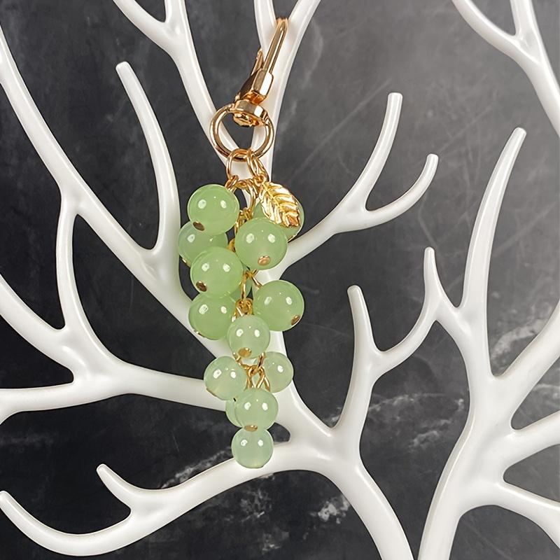 1/20Pcs resin transparent beaded grape pendant new creative student bag decoration key chain gift