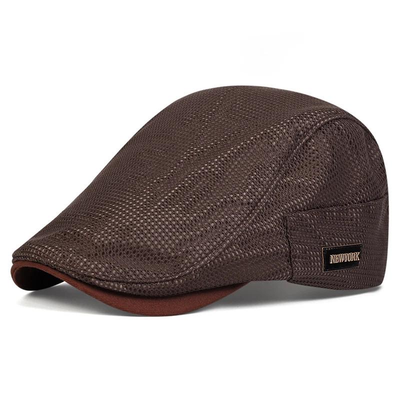 Men NEW York Label Mesh Breathability Newsboy Caps British Painters Hats Spring and Summer Flat Cap Hip Hop Berets