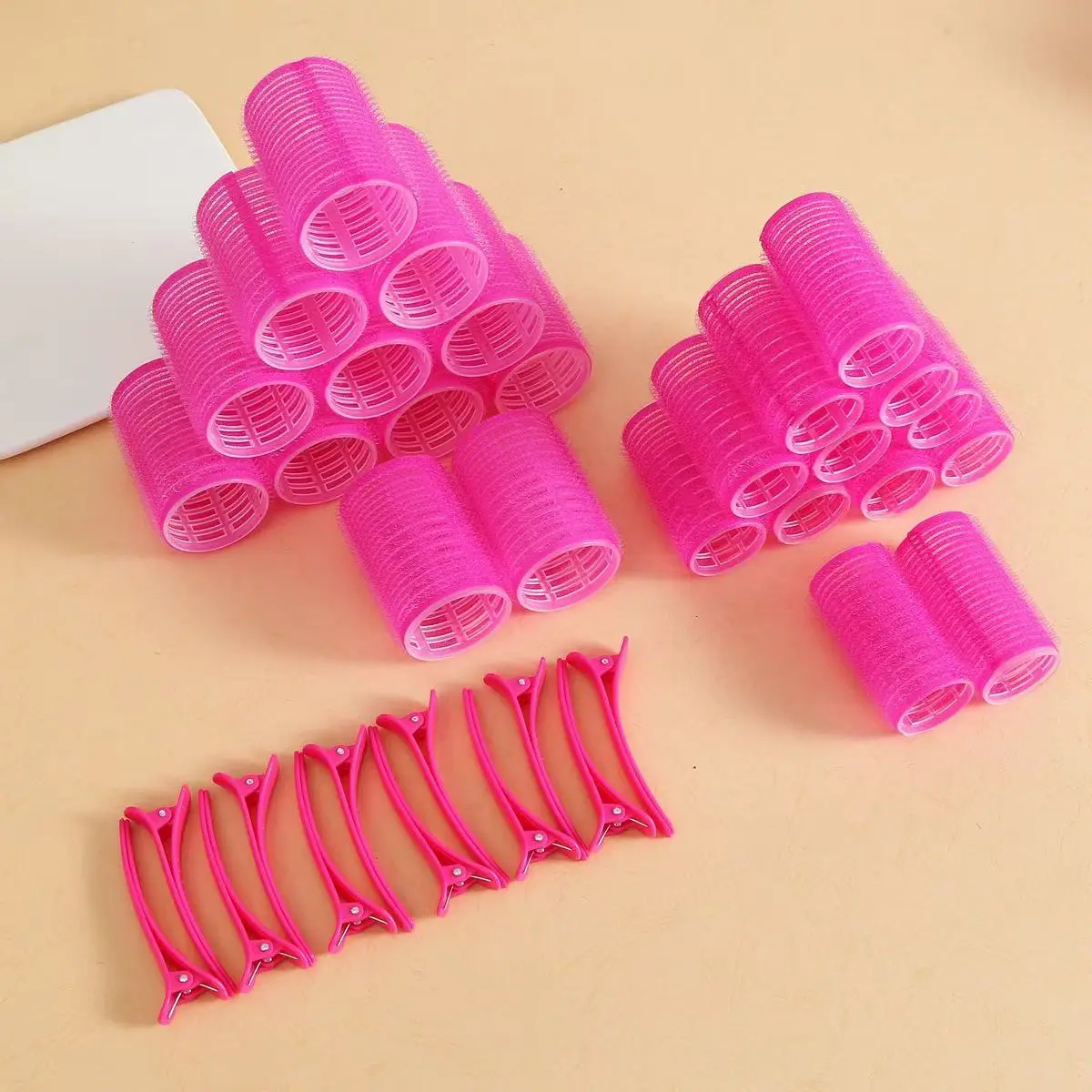36-Piece Hair Curling Clip Set, Heatless Manual Hair Styler, Heatless Curlers, Includes 12 Large & Small Cylinders, 12 Clips, Perfect for Home & Travel