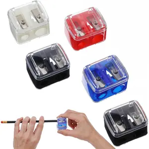 5 Pcs Dual Hole Handheld Multi-Color Cosmetic Pencil Sharpener, Makeup Sharpener Suitable for Eyeliner, Eyebrow Pencil, Lip Liner