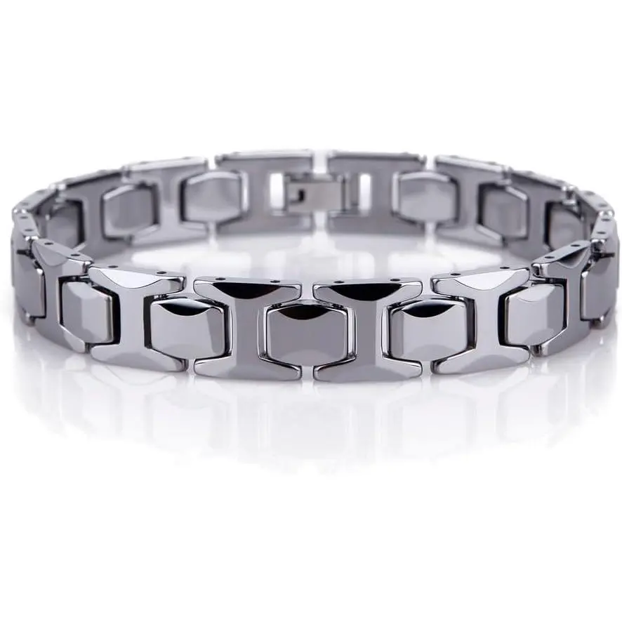 Mens Stainless Steel Pyramid Bracelet Polished Chain Finish | Pyramid Bracelet Stainless Steel Rust Resistant Finish Polished Chain Finish Timeless Bracelet Design Sleek Chain Design