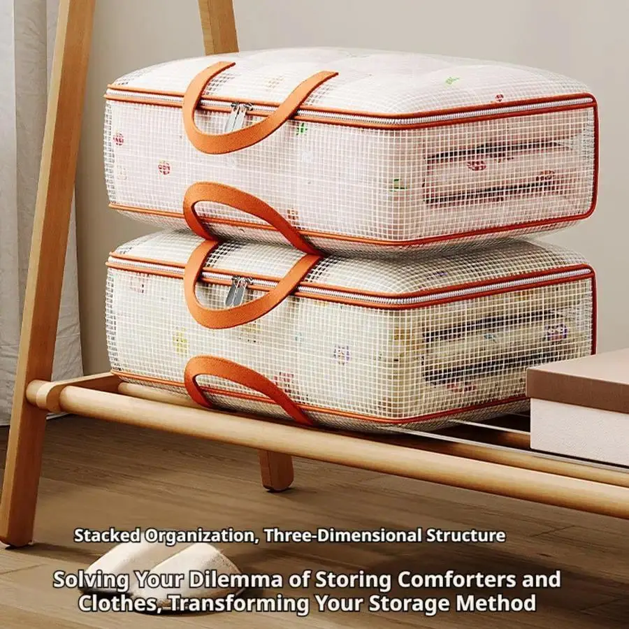 Compression Dustproof Storage Bag Large Capacity Duvet Clothes Organizers With Handle Moisture Proof Closet Organization