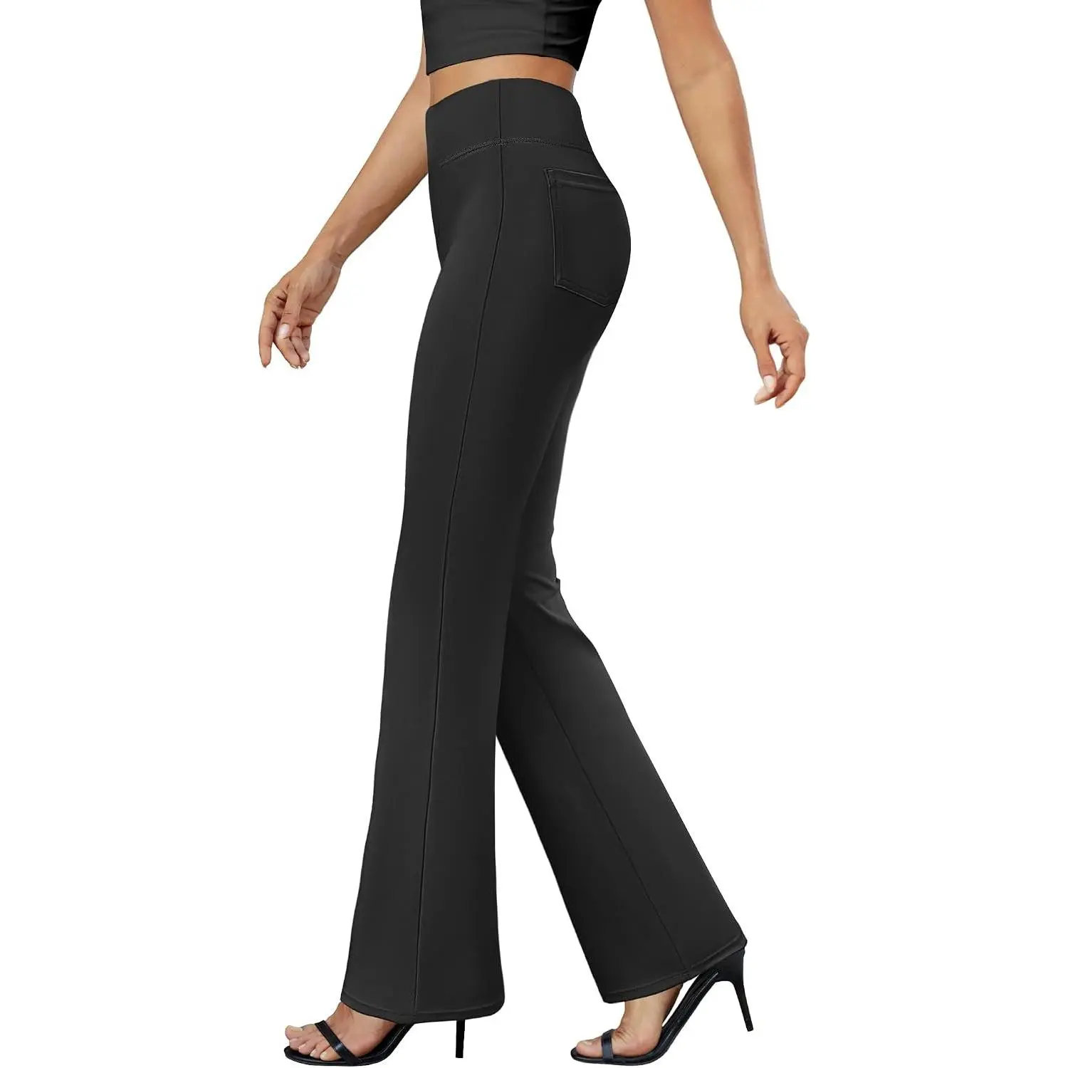 Women's Bootcut Dress Pants with Pockets - Business Casual Work Slacks, Comfortable Stretch Fabric, High Waist, Pull On, Flattering Fit, Office & TravelGift