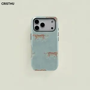 CRISTNU for MagSafe One cheetah-patterned animal design, minimalist double-layer protective case, sturdy and durable 2-in-1 case, for iPhone 17ProMax,16, 15, 14, 13ProMax, 12, 11,17air,16e., couple's phone case.