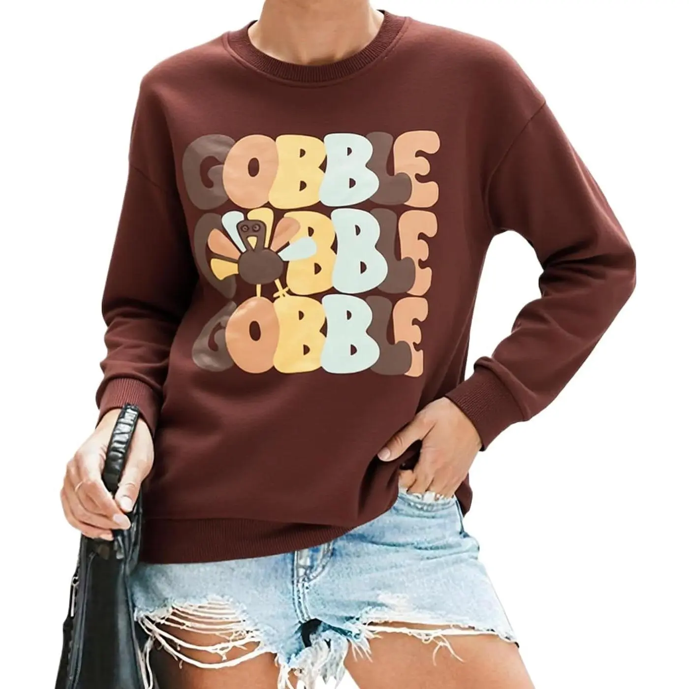 Women Christmas Fleece Sweaters Long Sleeve Fuzzy Sweatshirts Holiday Graphic Shirts