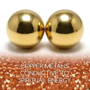 2pcs 100% Solid Copper Sphere 1.5in Globe for Meditation, Body Healing, Reiki Balancing Chakras, Crystal Recharging, Focused Energy