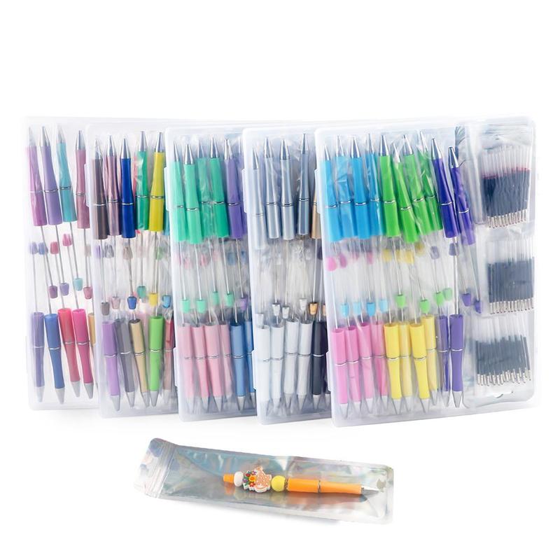 Colorful Ballpoint Pen Kit, 100pcs/set DIY Ballpoint Pen Art Craft Kit with Accessories, Cute Stationery Supplies for School & Office