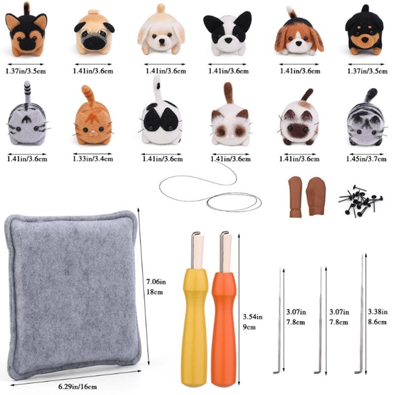 Animal Needle Felting Supplies Kits with Tools for Beginner DIY Needle Felting