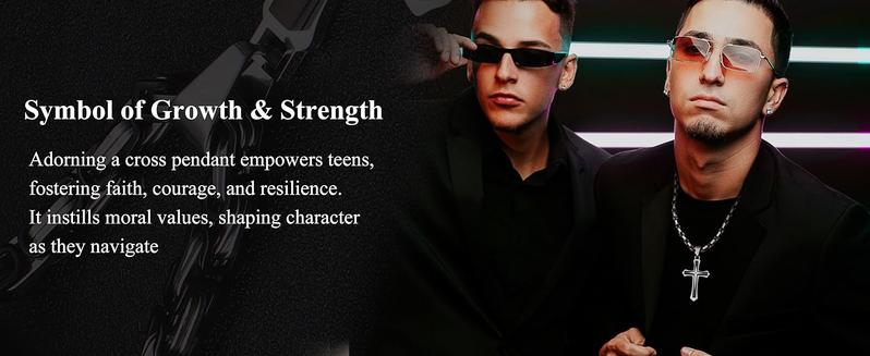 Exquisite Black Gold  for Men Stainless Steel  Chain With Cross Pendant Necklace   22-30Inch Jewellery