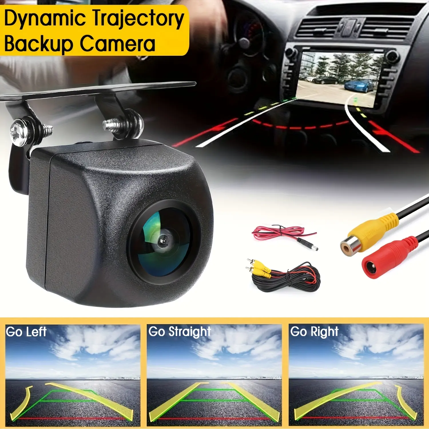 Bileeko High-Definition Night Vision Backup Camera with Automatic Moving Guide Line - Universal Fit for Cars, SUVs, Trucks, and RVs, Enhances Parking Safety for Various Vehicles