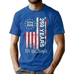 250Th Anniversary USA Shirts For Men American Flag T-Shirt 4Th Of July Shirt 250 Years Birthday Patriotic Tops Camisas Para Mujer Graphic Tees Cotton Tops Women Camisetas Para Mujer