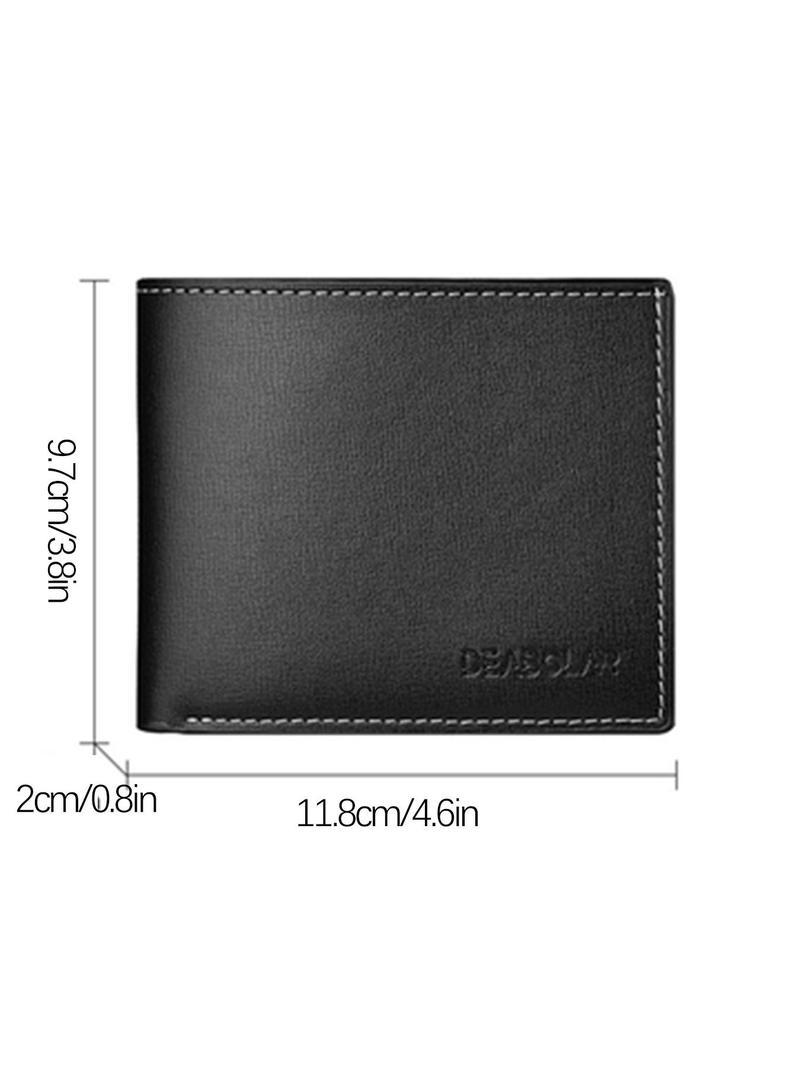 Men's Business Fashion Bifold Wallet, Simple Style Plain Color Wallet, Casual Trendy Wallet for Work & Daily Use
