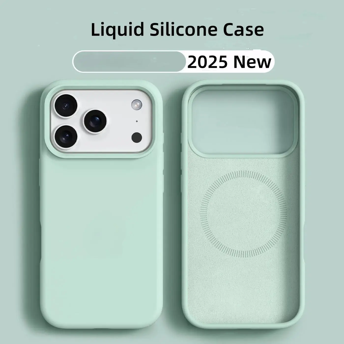 Original Liquid Silicone Casing for iPhone 13-17 Series (Pro, Pro Max) - Magnetic Wireless Charging Soft Cover for Smartphone, Handheld, Cellphone Devices, Accessories