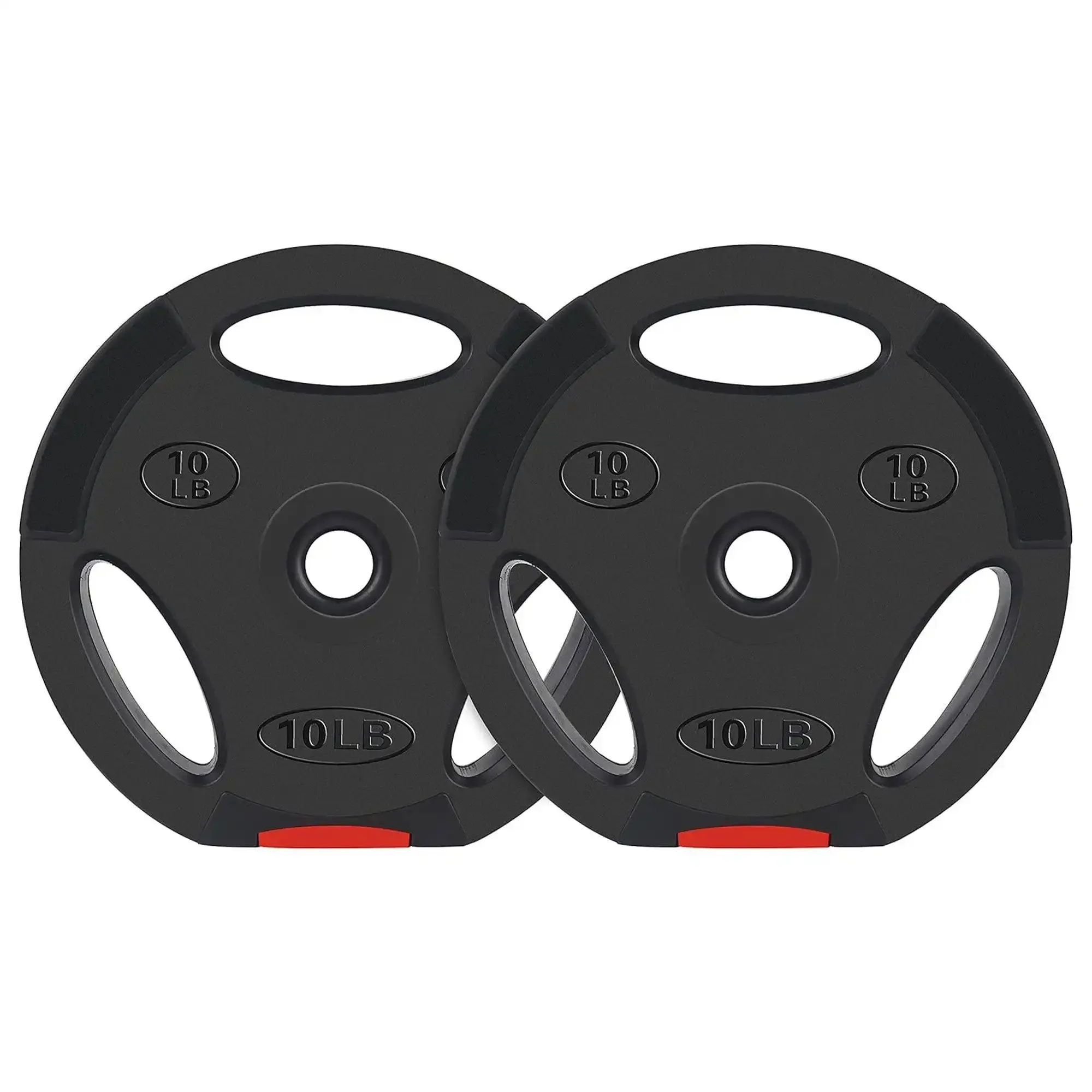 Standard 10-Pound Strength Equipment Olympic Weight Plates Pair Set, Black - 10 lb Each (2 Plates) for Fitness