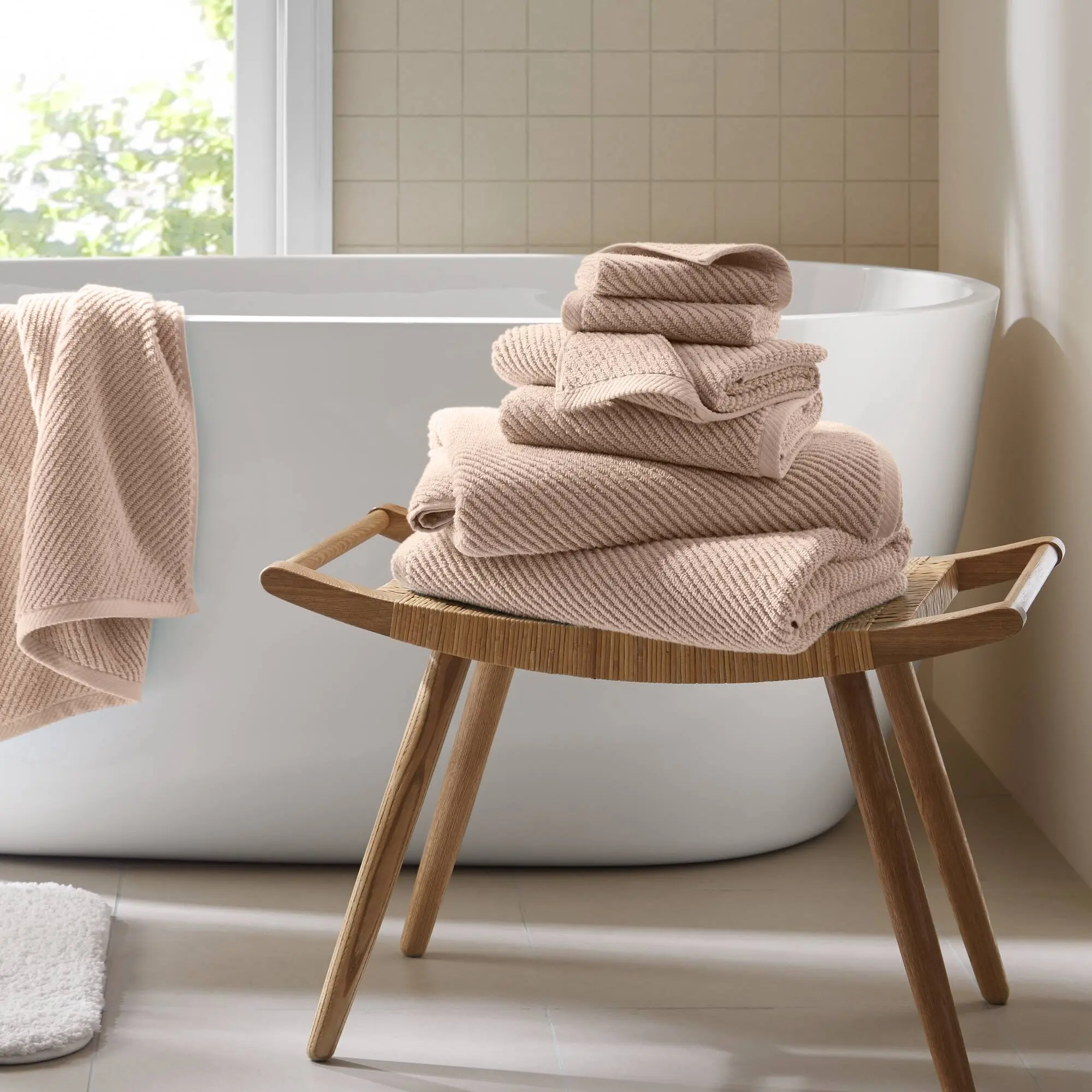 ARCH 6-Piece 100% Cotton Quick Dry Towel Set, Beige, Bathroom Towel Sets, Soft Absorbent Bath Hand Washcloth Set, Quick Drying Towels for Bathroom, Gym, Spa, Hotel, Home Use, 6-Piece Towel Set, Home Furniture and Household Product Search Terms