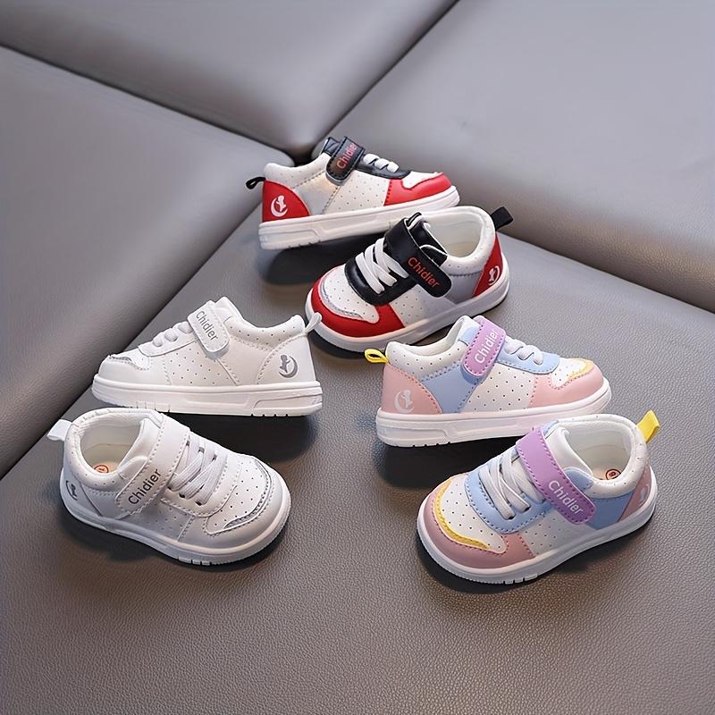 /Children's Shoes Ages 1-2.5-3 Years, Anti-/Simple/Versatile, Toddler Sneakers, School White Shoes, Flat Shoes Girls and Boys Indoor/Outdoor Wear, White/Pink, Boys' Shoes, Girls' Shoes, Casual Sneakers