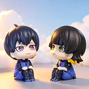 Blue Anime Character PVC Figurine, Charming Big Head Design, Desktop & Car Decor, Collectible Figure Decor, Ideal for Anime Enthusiasts, Perfect Gift for Holidays