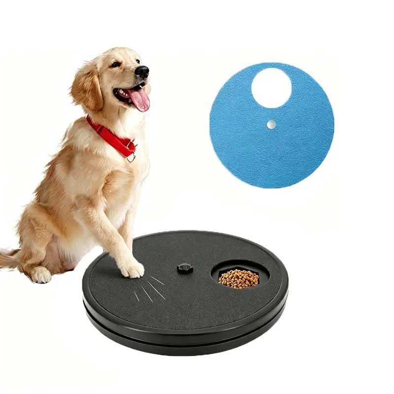 1pc Dog Nail Scratch Board, Rotatable Round Dog Scratch Board with Food Storage Compartment Box Nail Grinder Claw Care, Stress-Free Pad (+Blue Replacement Pads)