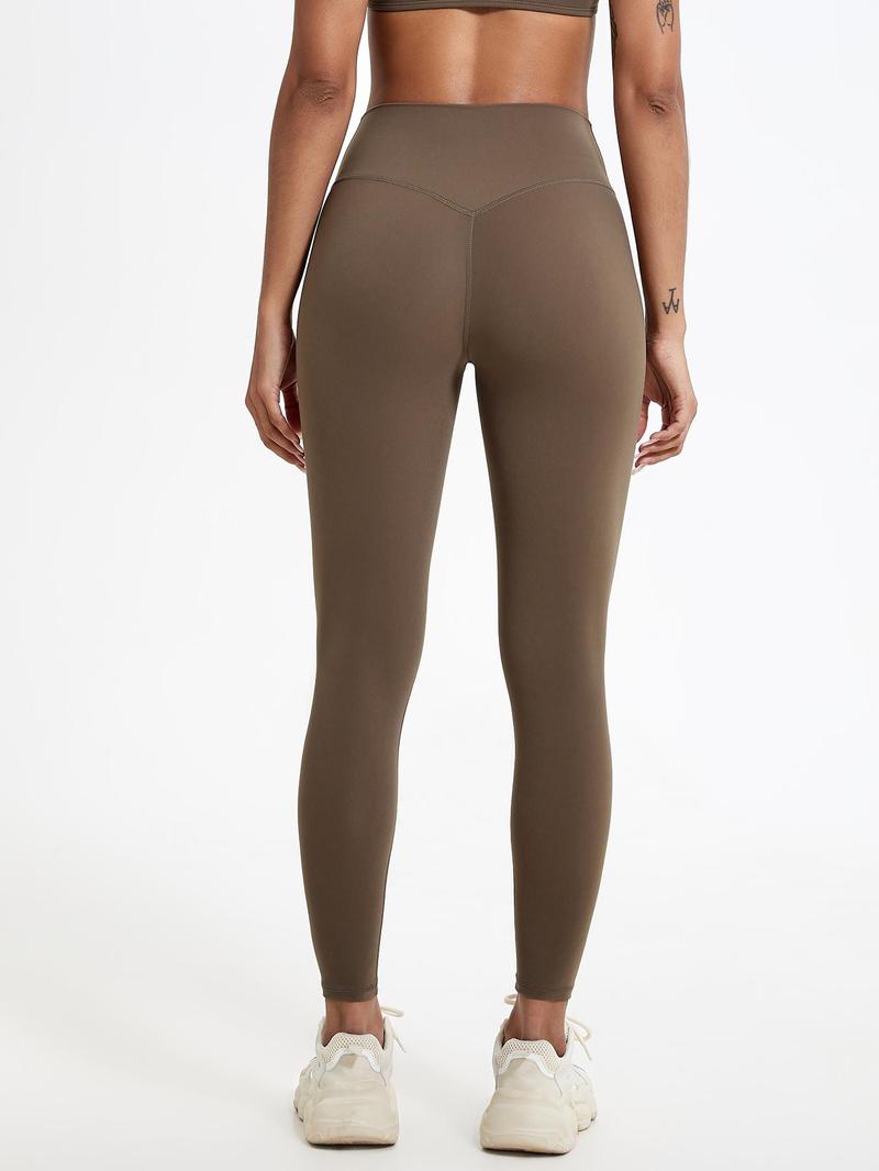 Women's Solid Color workout Leggings, Breathable & Comfortable Yoga Pants For Gym & Workout, Sports Stretchy Leggings