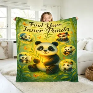 Adorable panda blanket, soft flannel panda blanket - cozy cartoon animal pattern, perfect for baby room decor, suitable for super soft furnishings/sofas/bedrooms, a great gift for children, family and friends.