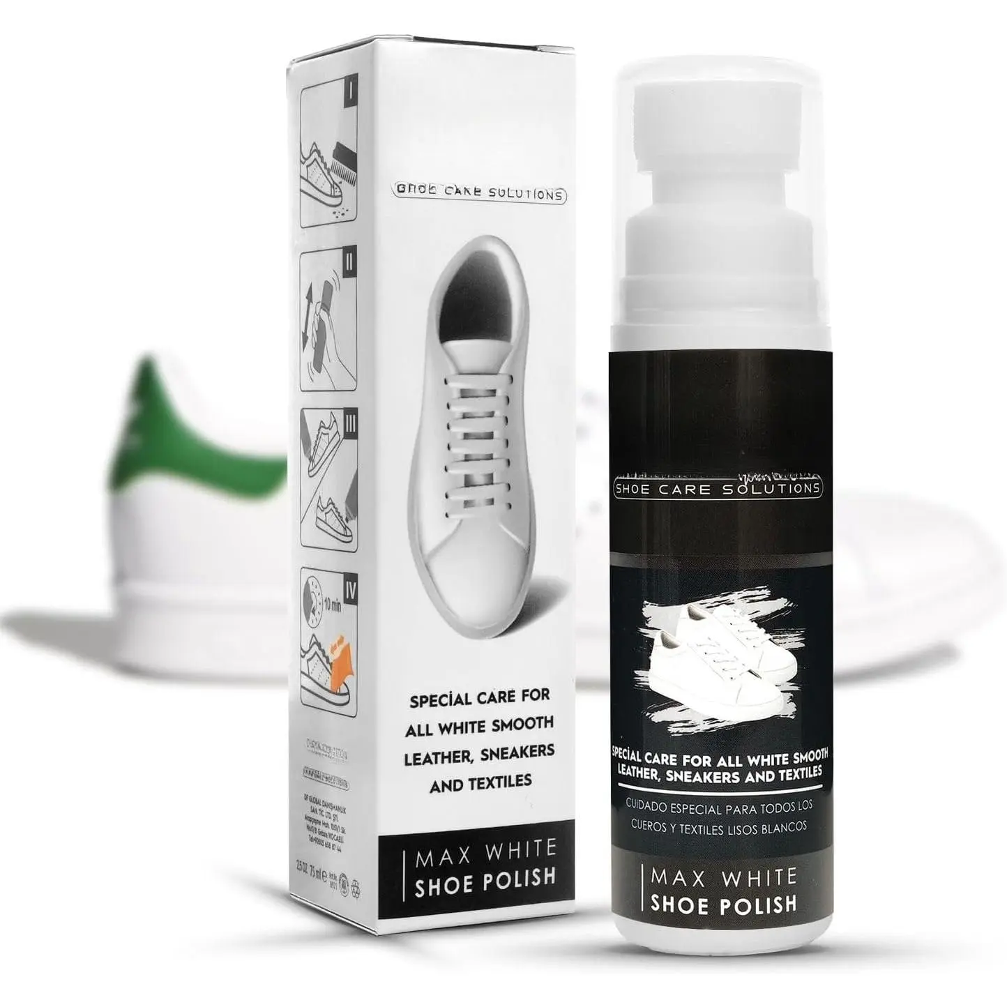 Max White Shoe Polish 'Sneaker Whitener for Shoes ' Canvas Leather and Textiles 'Scuff Cover