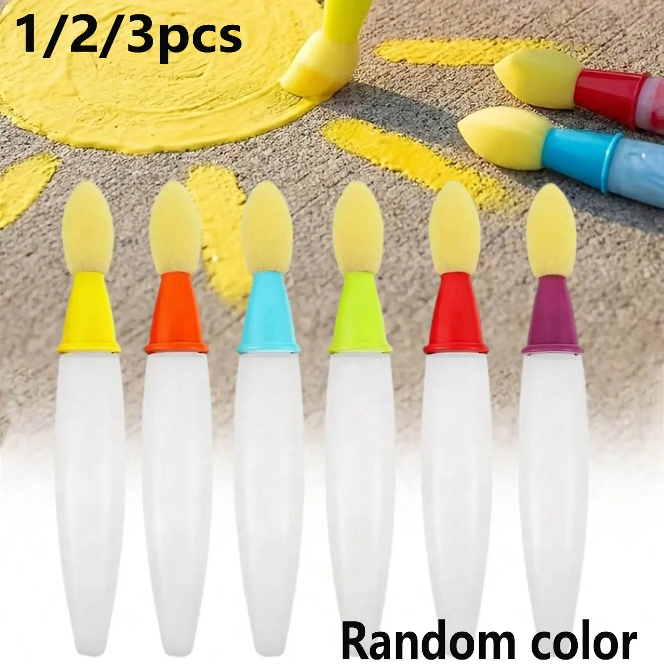 Creative Outdoor Art Tools, Sponge Chalk Brush Set 1-3 Pieces, Large Sponge Head for Rich Patterns, Ideal for Parties and DIY Projects