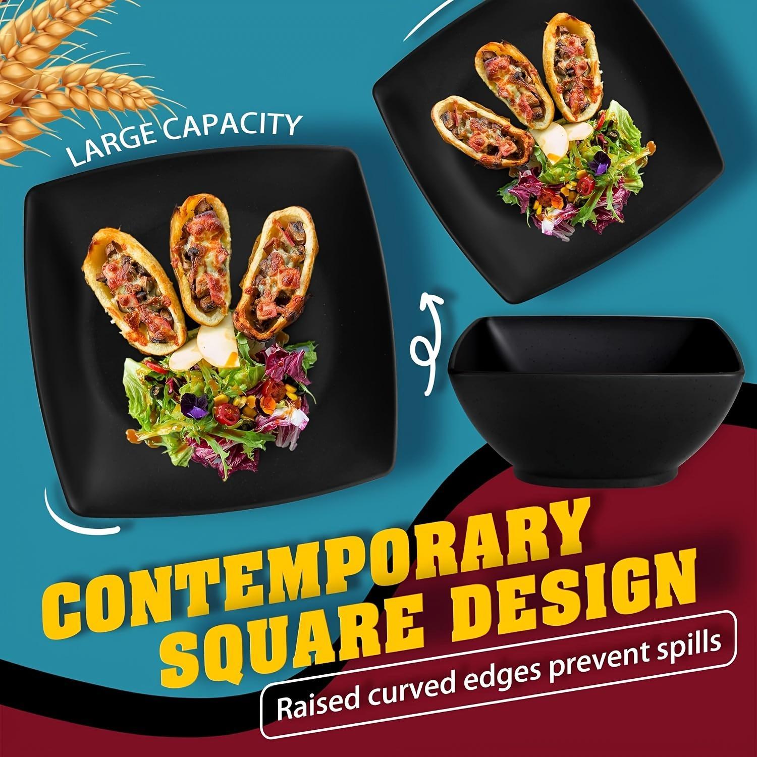 Solid Color Dinnerware Set, 16/32pcs/set Durable Dishwasher Microwave Safe Tableware Set, Dinner Sets, Includes Dinner Plates, Salad Plates, Snack Bowls, Tumblers, Dining Plate Set