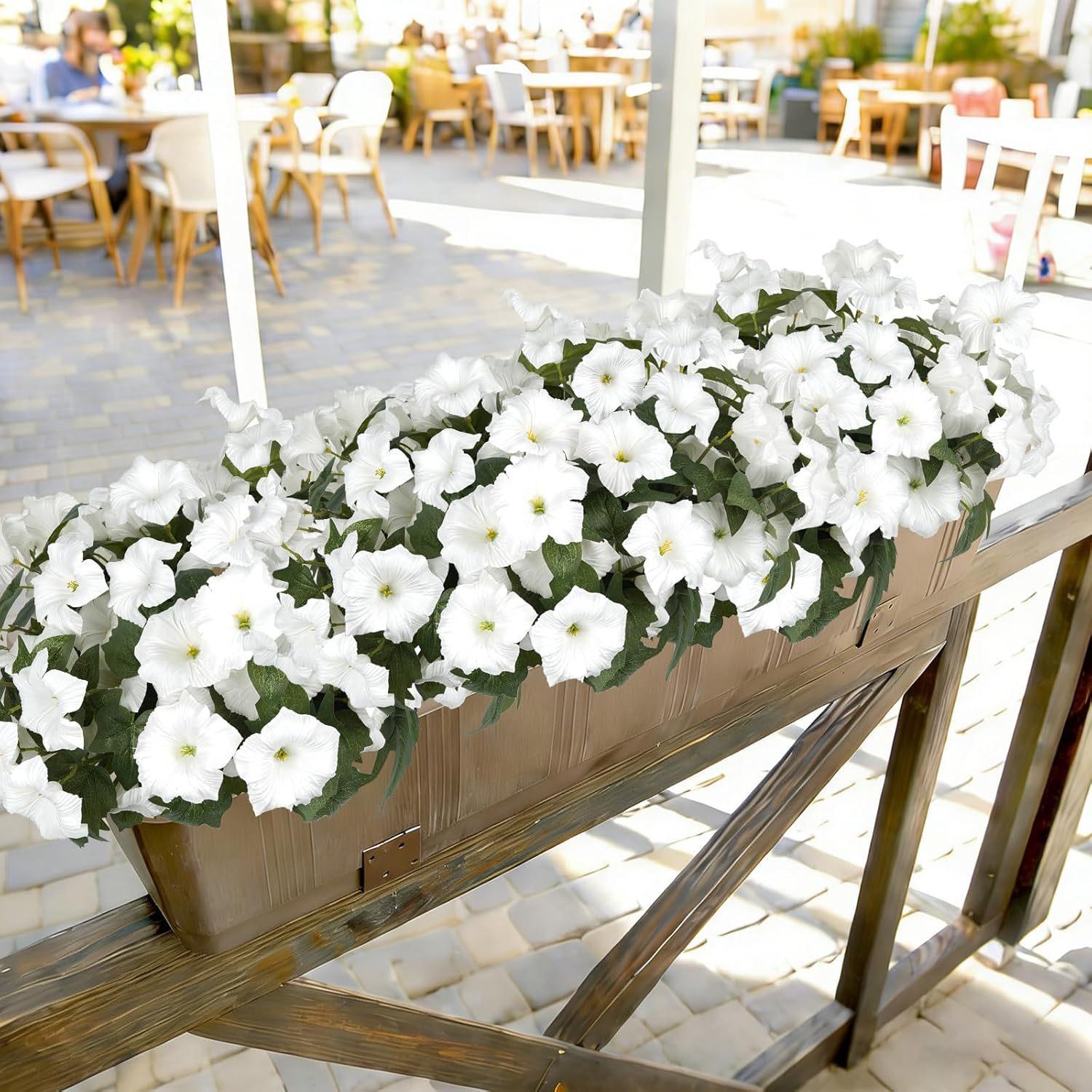 Artificial Fake Flowers Plants for Outdoor Decoration,2PCS Faux Decorative Flower for Home Garden, Porch, Window Box & Yard,Spring/Summer Artificial Flower Plant for Seasonal Celebrations