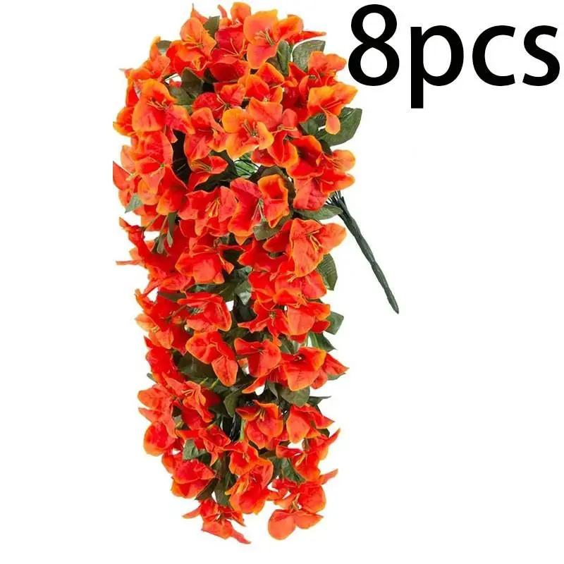 8pcs Silk Artificial Climbing Jasmine Vines, Outdoor UV-Resistant Fake Flowers, Perfect for Balcony and Porch Decorations, Festive Hanging Plants, Decorative Fake Plants