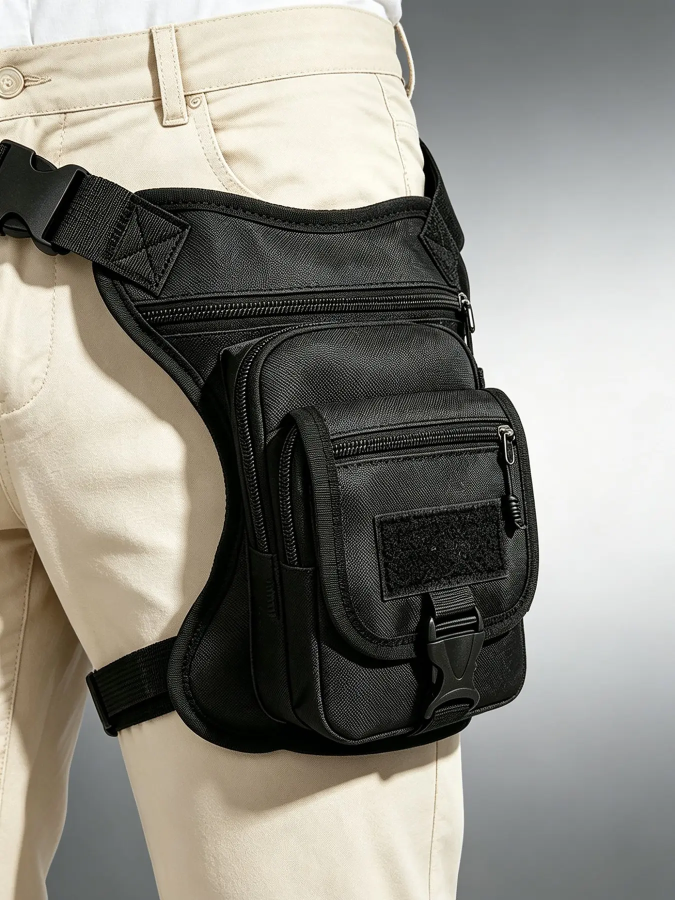 Men's Large Capacity Waist Bag, Multi-Functional Sports Backpack, Outdoor Hiking Belt Pouch, Casual Crossbody Bag, Motorcycle Riding Leg Pack