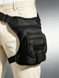 Men's Large Capacity Waist Bag, Multi-Functional Sports Backpack, Outdoor Hiking Belt Pouch, Casual Crossbody Bag, Motorcycle Riding Leg Pack