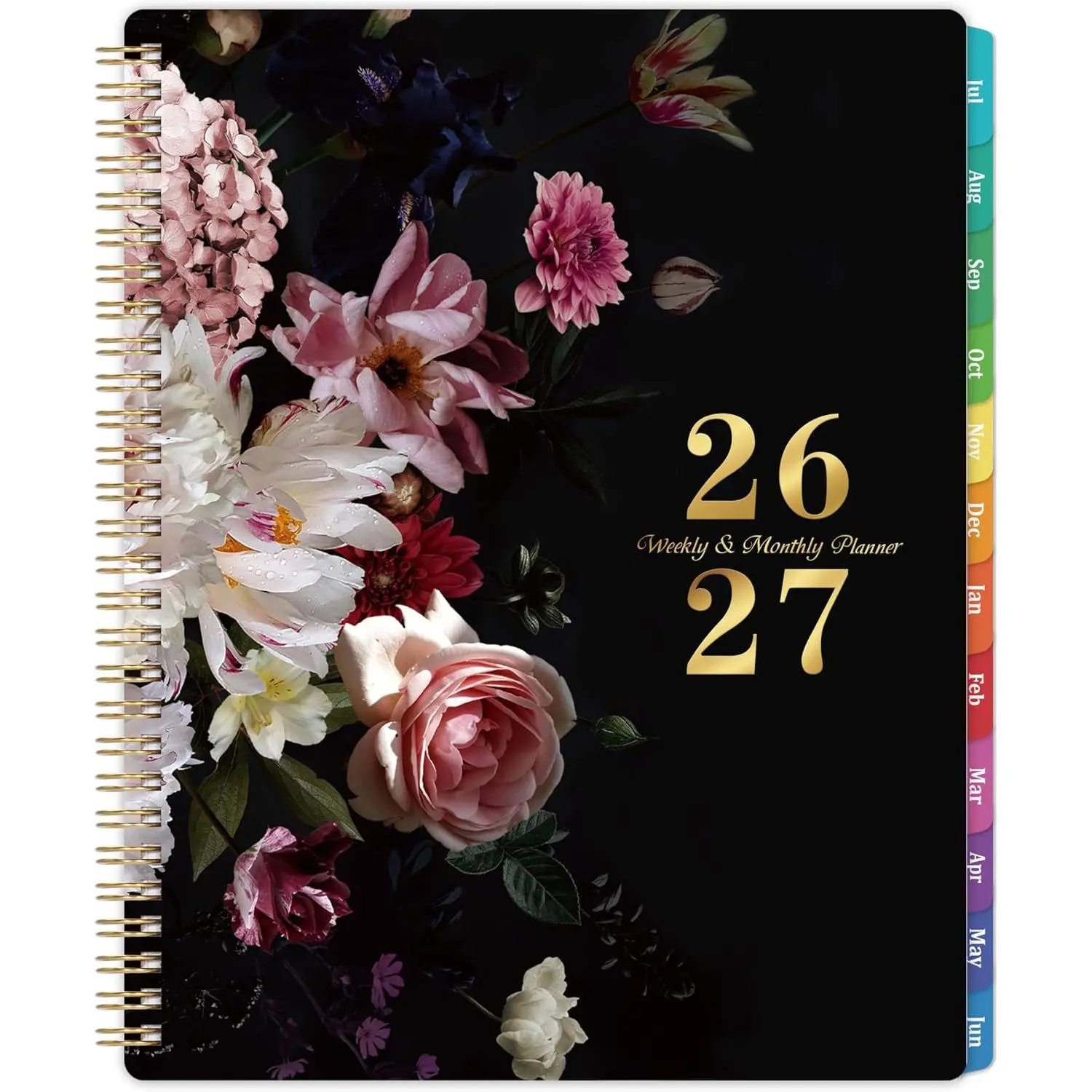 2026-2027 Planner - 8" x 10", JUL. 2026 - JUN. 2027, Weekly and Monthly Academic Planner 2026-2027, Academic Weekly Calendar Spiral Bound with Sturdy Cover, Monthly Tabs, Thick Paper, -wire Binding
