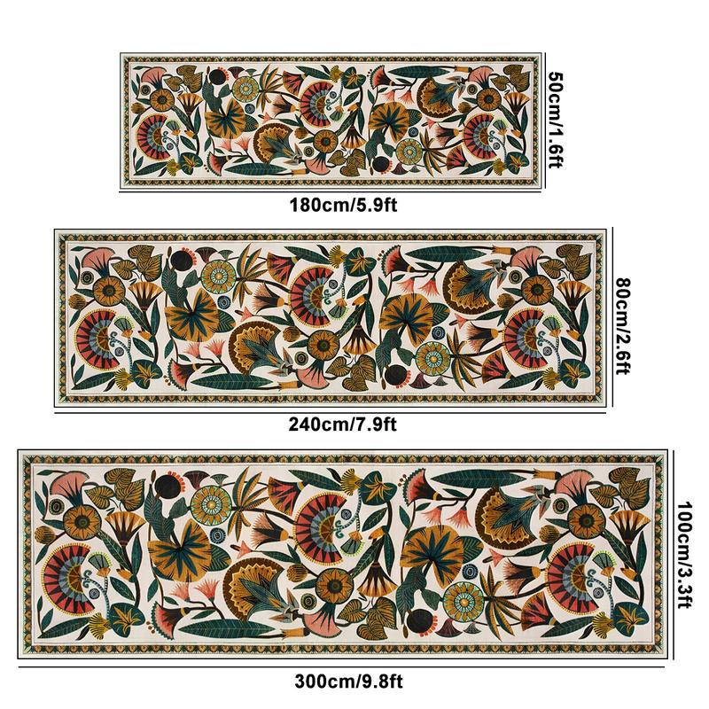 Floral Pattern Entryway Rug, 1 Count Non-slip Washable Floor Mat, Runner Carpets, Soft Floor Carpet for Home Decor Living Room Bedroom Kitchen Bathroom Decor, Cool Rugs, Unique Rugs, Decorative Rug Mat