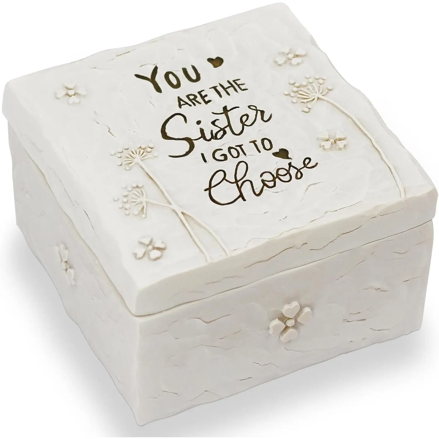 Hand-Painted Friendship Resin Statue Jewelry Box Keepsake, Best Friend Birthday Christmas Mothers Day Gift for WomenGift
