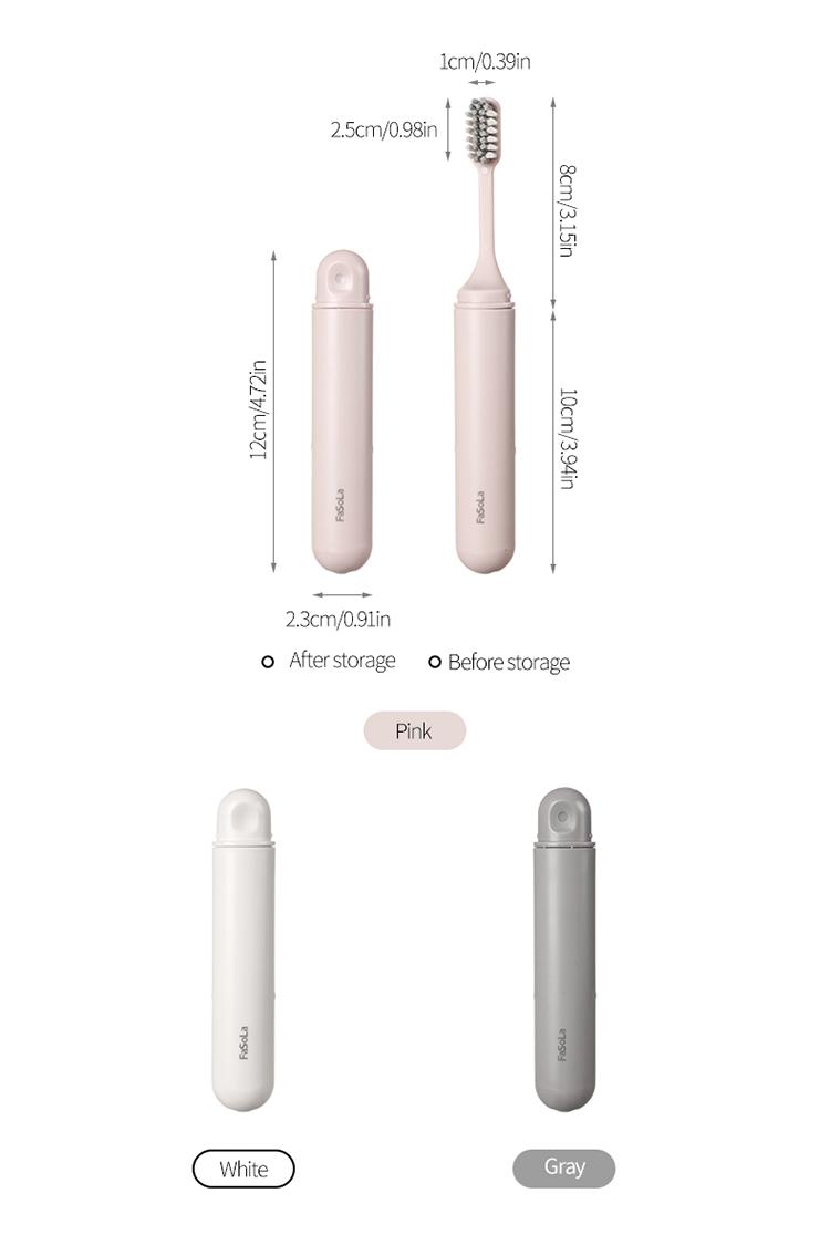 FaSoLa Travel Folding Toothbrush Multi-Functional Gum Protection Toothbrush Dustproof Small Head Toothbrush High-End Travel Portable Toothbrush
